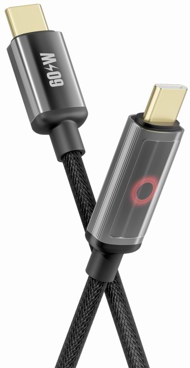 Кабель YOKI SMART PULSE Type-C to Type-C 60W 1.2m Black (SM33)